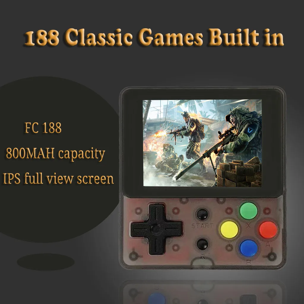 Мини Портативный портативная игровая консоль Ретро FC188 игры 8-битную игру игроков встроенный Gameboy 2,4 дюймов full view ips Экран 1119#2