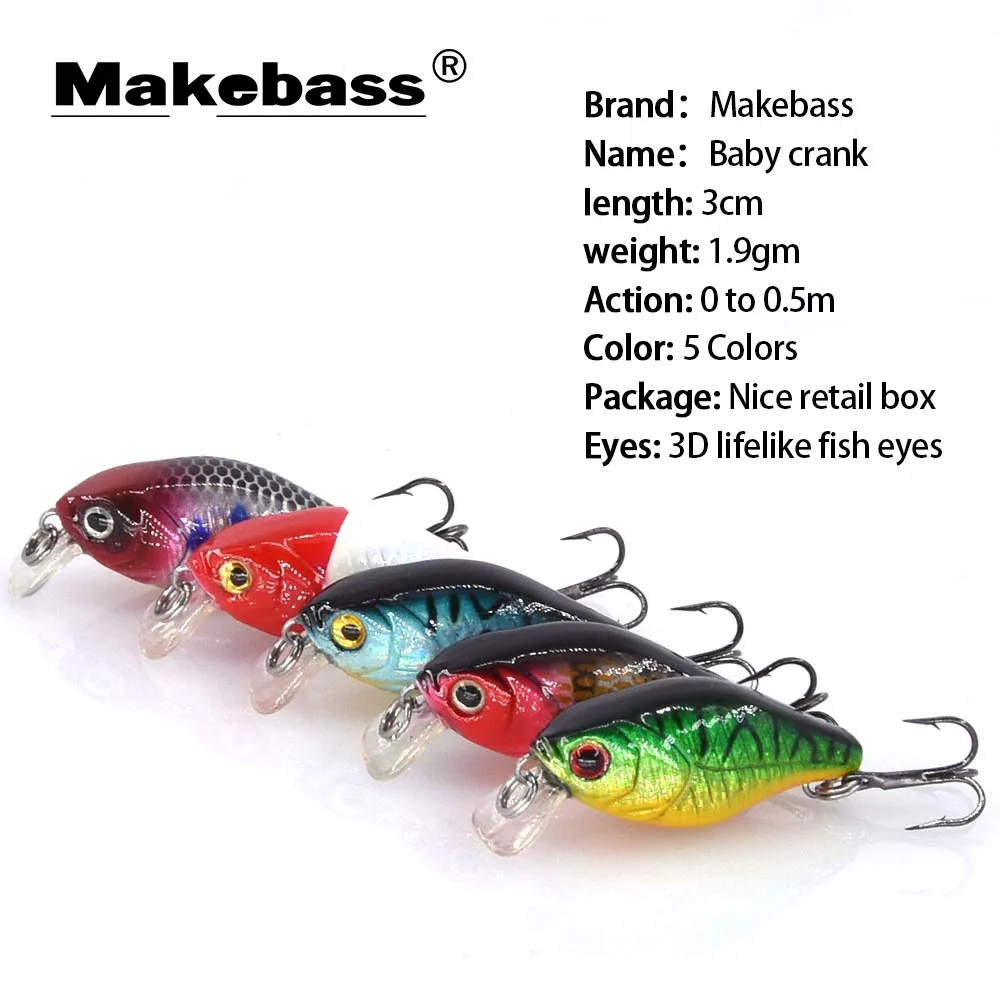 Makebass 5pcs/Lot Minnow Sinking Fishing Lures Set Small Hard