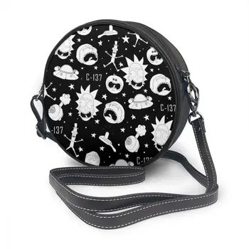 

Rick And Morty Shoulder Bag Rick And Morty Neon Leather Bag High quality Trendy Women Bags Pattern Crossbody Teenage Round Purse