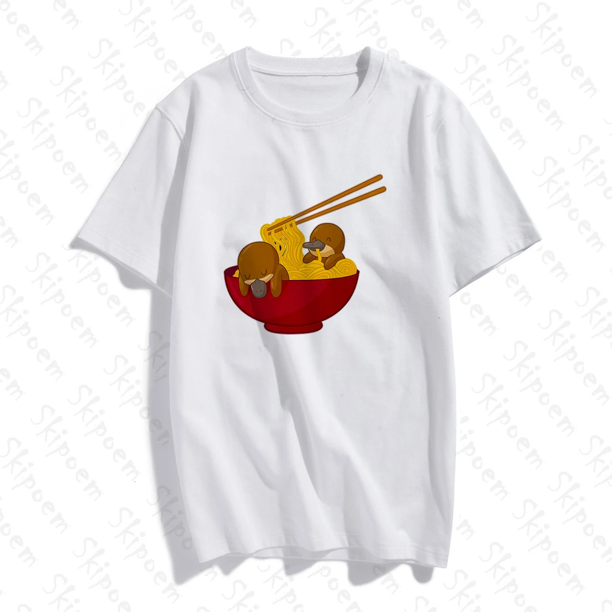 Eat Ramen Platypus футболка для женщин корейский стиль эстетическое Harajuku Tumblr Kawaii размера