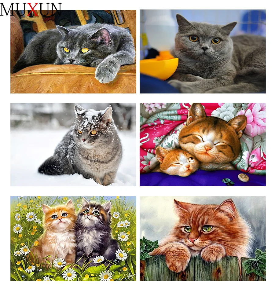 

Zooya Diamond Painting Cat Mosaic Diamond Embroidery Sale Animal Rhinestones Pictures Full Square Needlework Craft Kit Diy Rx022