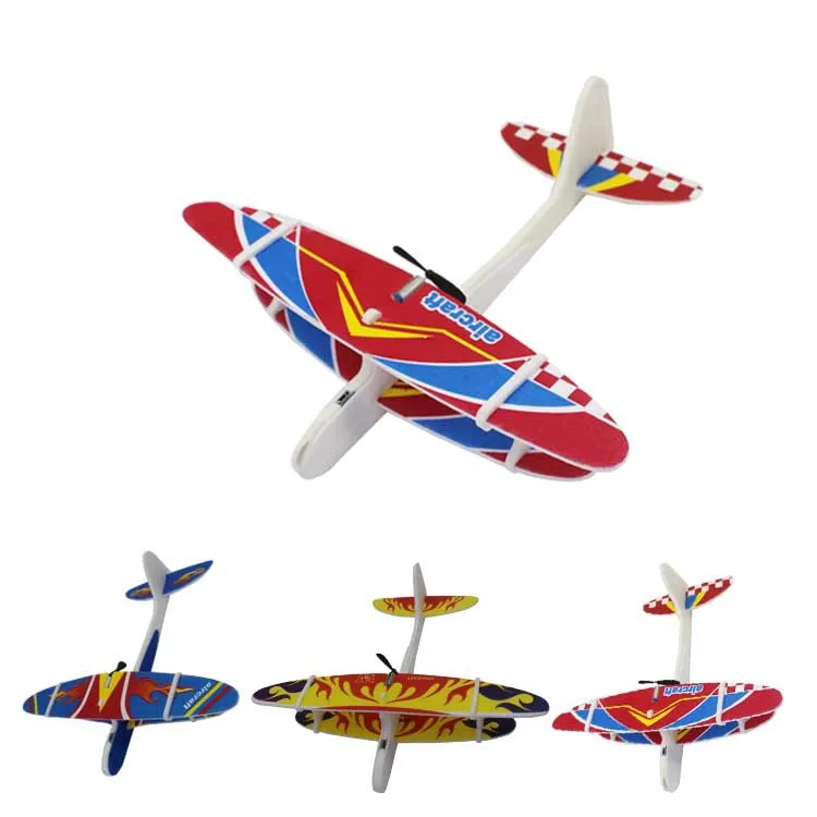 

Children Electric Foam Hand-Tossed Shining Airplane DIY Charging USB Sliding Wings Airplane Stall Hot Selling Toy