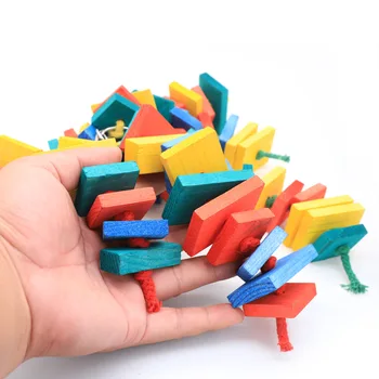 

Parrot Bite Toy Parrot Toy Bird Toy Parrot Multi-color Wooden Pieces Chew Toys