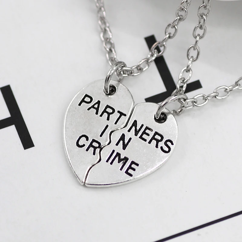 

Fashion Creative Two Piece Set Of Friends Series Heart-Shaped Letters Pendant Necklace Friendship Symbol Jewelry Best Friend