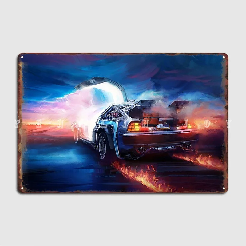 Ritorno Al Futuro Delorean Time Machine Metal Sign Club Bar Targhe Wall Pub Funny Tin Sign Poster