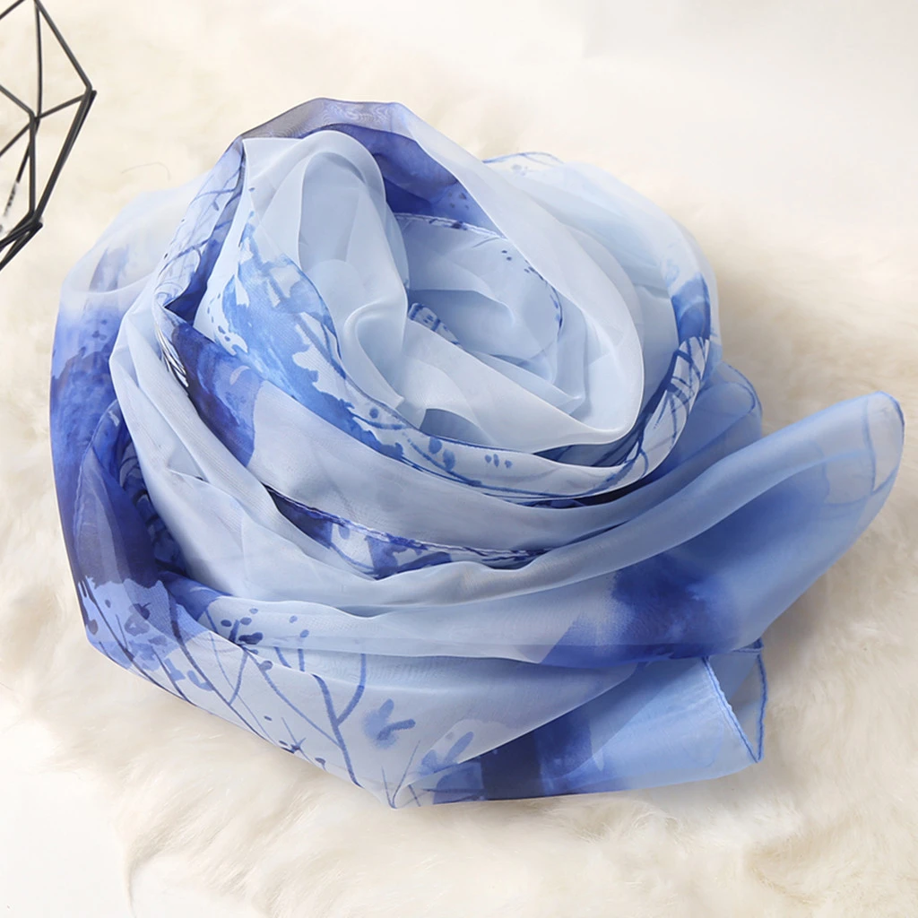 2019 New Women Fashion Spring Autumn Silk Scarfs Square Polyester Scarves Print Flowers Shawl Summer Shawls Hijabs 919