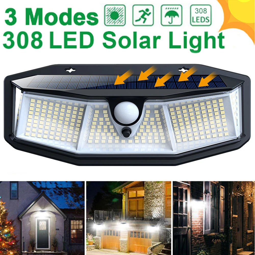 PIR Solar Wall-Lamp Motion-Sensor-Light Street-Garden-Decoration Outdoor Waterproof 