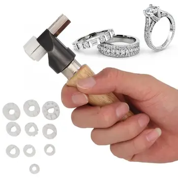 

Professional Ring Fixture Clamp Setting Tool Kit Jewelry Making Processing Tool with Wooden Handle for Jewelry Making