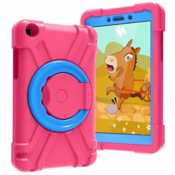 

Case For Samsung Galaxy Tab 8.0 inch 2019 SM-T290 SM-T295 Cover Funda Shockproof Armor 360 Rotating Silicone safe child case