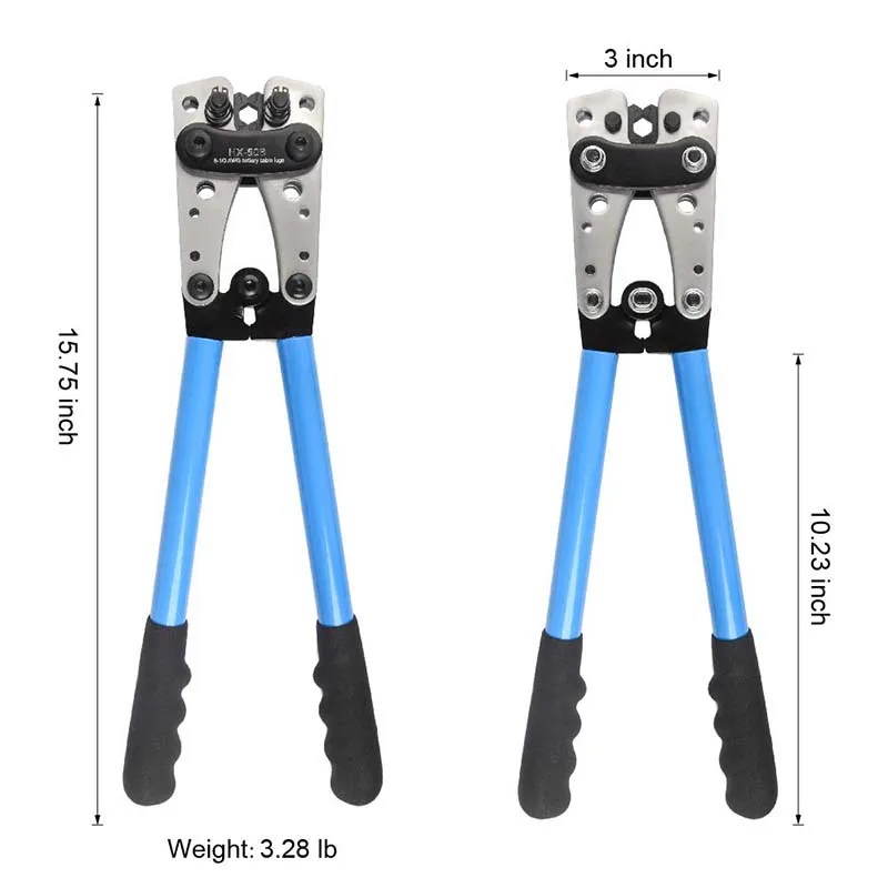 Стальной HX-50B обжимной инструмент кабельный обжимной инструмент ручной храповой Электрик плоскогубцы для 6-50mm2 1-10AWG провода кабель