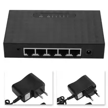 10/100 Мбит/с 5 Порты Ethernet LAN RJ45 Vlan коммутатор Ethernet+ Зарядное устройство US/EU