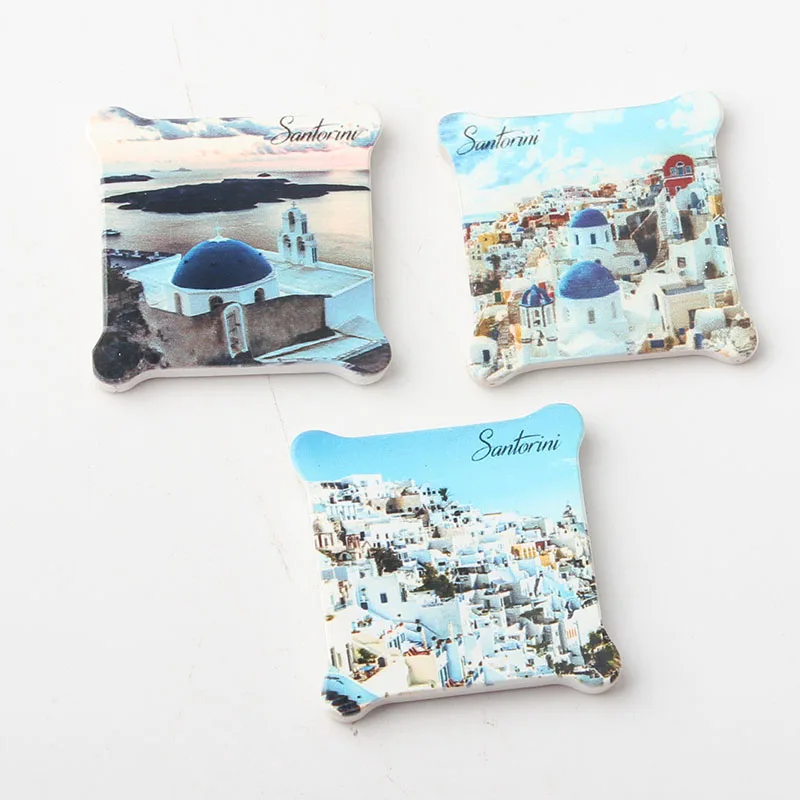 

Santorini Machine Printing 3D Resin Fridge Magnet Refrigerator Tourism Souvenir Collectibles Gift