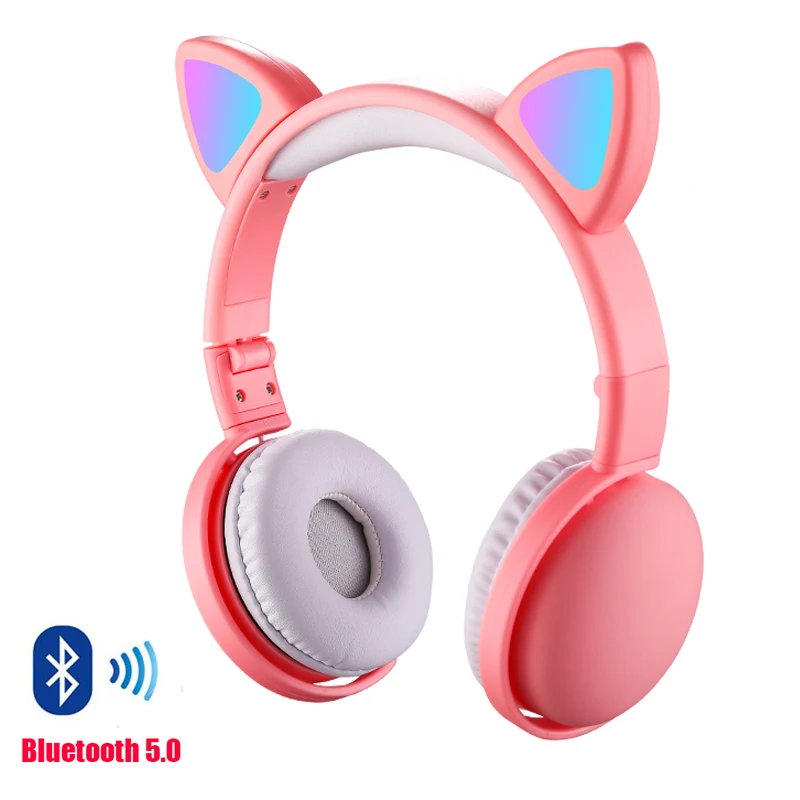 RGB цвет светодиодный кошачьи наушники с шумоподавлением Bluetooth 5 0 гарнитуры для