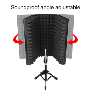 

Easy Install Soundproof Microphone With Tripod Stand Isolation Shield Studio Recording Acoustic Accessories Compact Filter