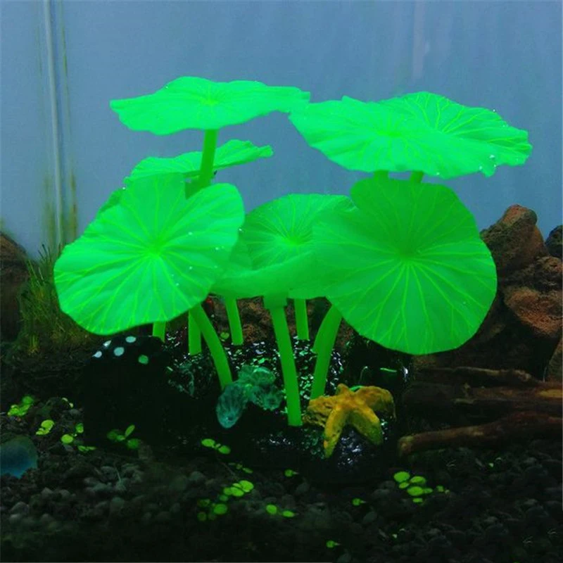Aquarium-Luminous-Simulation-Plant-Decoration-Water-Grass-Lotus-Leaf-Mushroom-Fish-Tank-Artificial-Aquarium-Plant-Landscape.jpg Akvárium Világító Szimulációs Növény Dekoráció Víz Fű Lótusz Levél Gombatartály Mesterséges Akvárium Növény Tájkép - Image 6