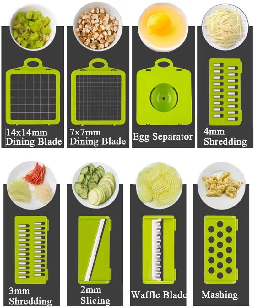 12 in 1 Vegetable Chopper, Multifunctional Vegetable Fruits Cutter Kit –  Arkartech