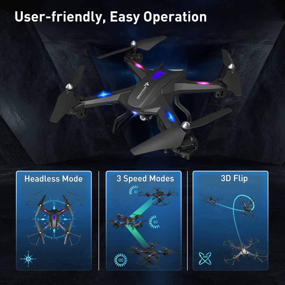 SNAPTAIN S5C Camera drone WiFi FPV 1080P HD Camera Professional Quadcopter Voice control Gravity Sensor RTF Gift For Kids toy