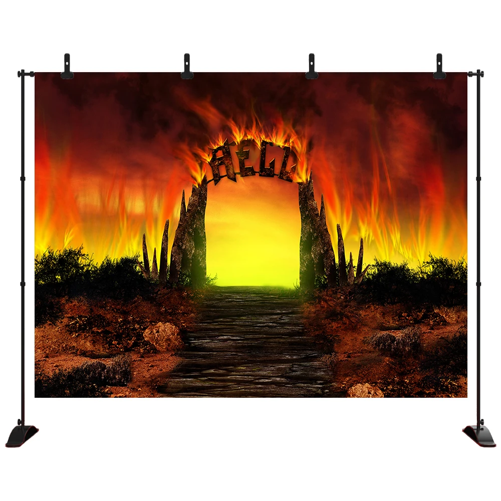 

Halloween firelight sky photography background hell's gate Photo Backdrops Photo Booth Decor Background Props