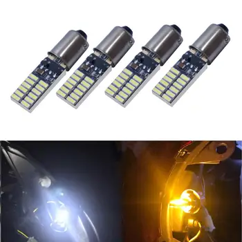 

4pcs Car Wedge Side Light Lamp Bulb T11 BA9S T4W H6W 363 1445 17053 182 White 24 LED 4014 SMD 12V parking Light source