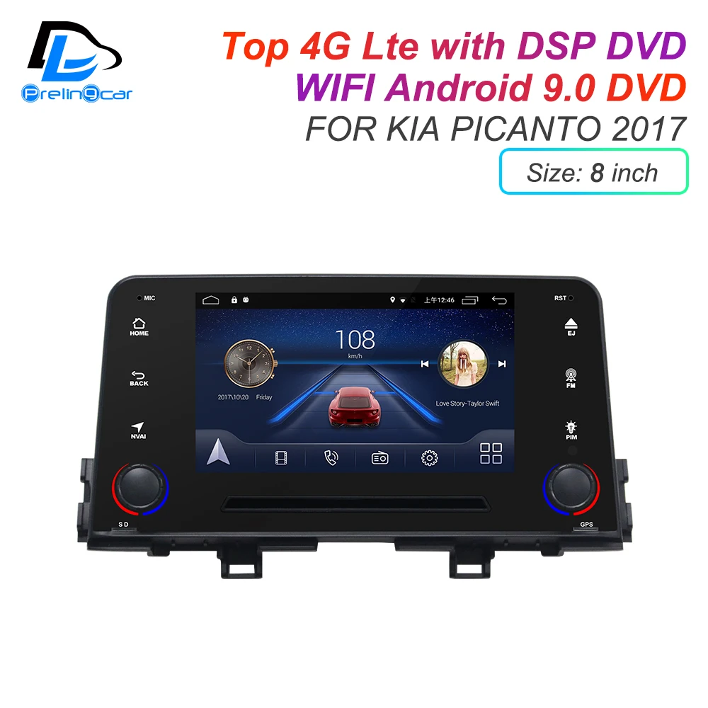 Android 9,0 DSP 4G Lte мультимедийный dvd-плеер для KIA Morning Picanto KX3 подголовник монитор Радио Стерео навигационная система