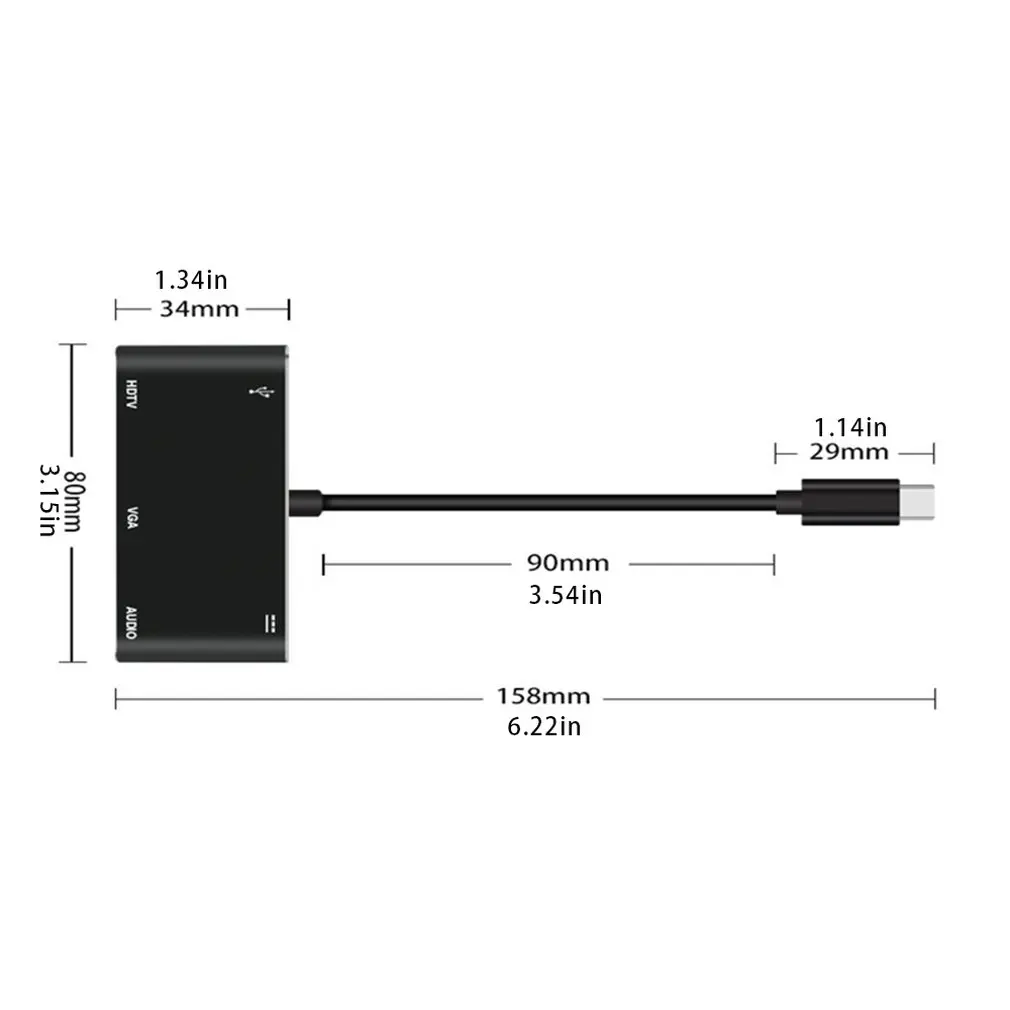 USB C к адаптер HDMI VGA HDMI/VGA/Аудио/USB 3,0 порт+ USB C порт(pd) конвертер для Macbook samsung Ноутбук