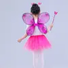 Adult Kids 4Pcs Fairy Costume Set LED Simulation Butterfly Wings Pointed Tutu Skirt Headband Wand Princess Girls Party Dress Up ► Photo 2/6