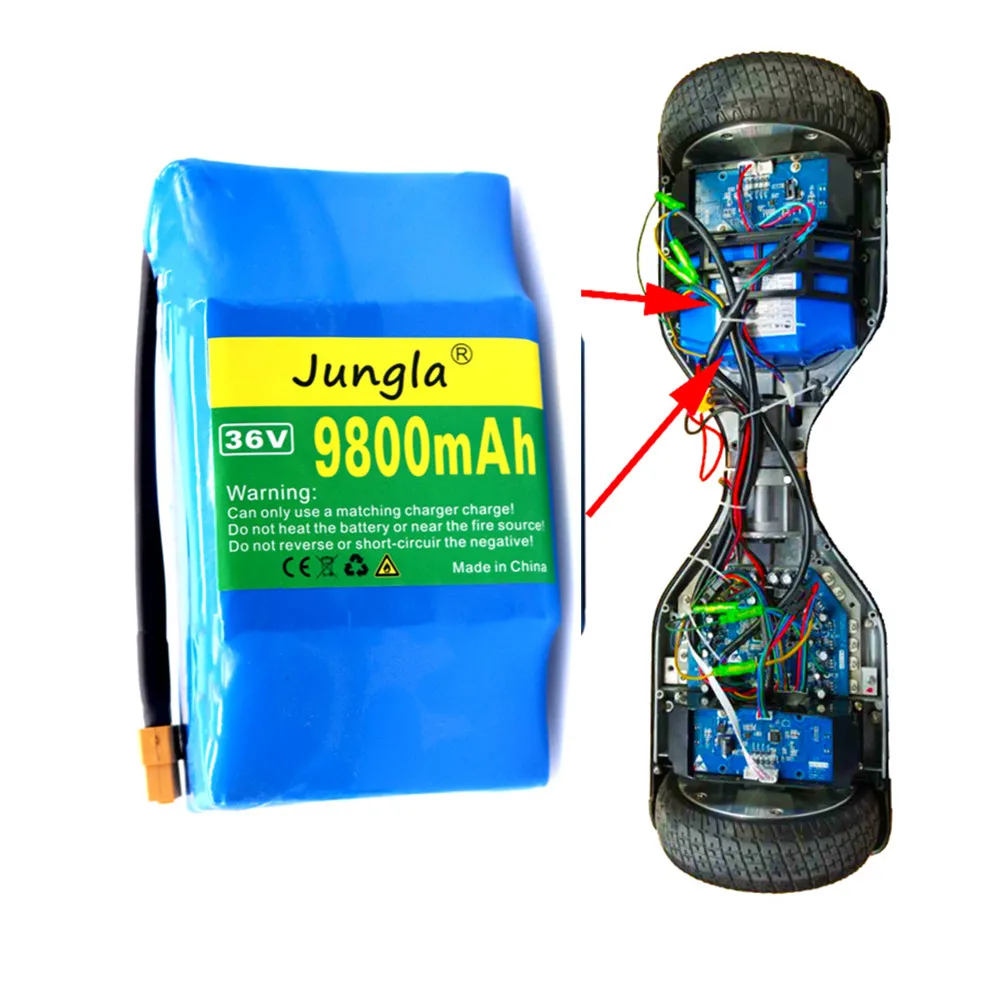 10S2P 36V lithium L-ion rechargeable battery 9800mAh 9.8AH pack for electric self-suction hoverboard unicycle | Электроника