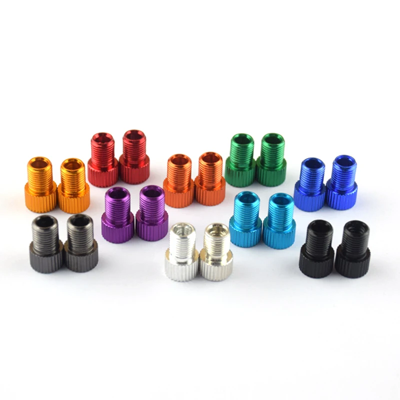 

6 Pcs Aluminum Bicycle Bike Valve PRESTA to SCHRADER Converter Car Valve Adapter