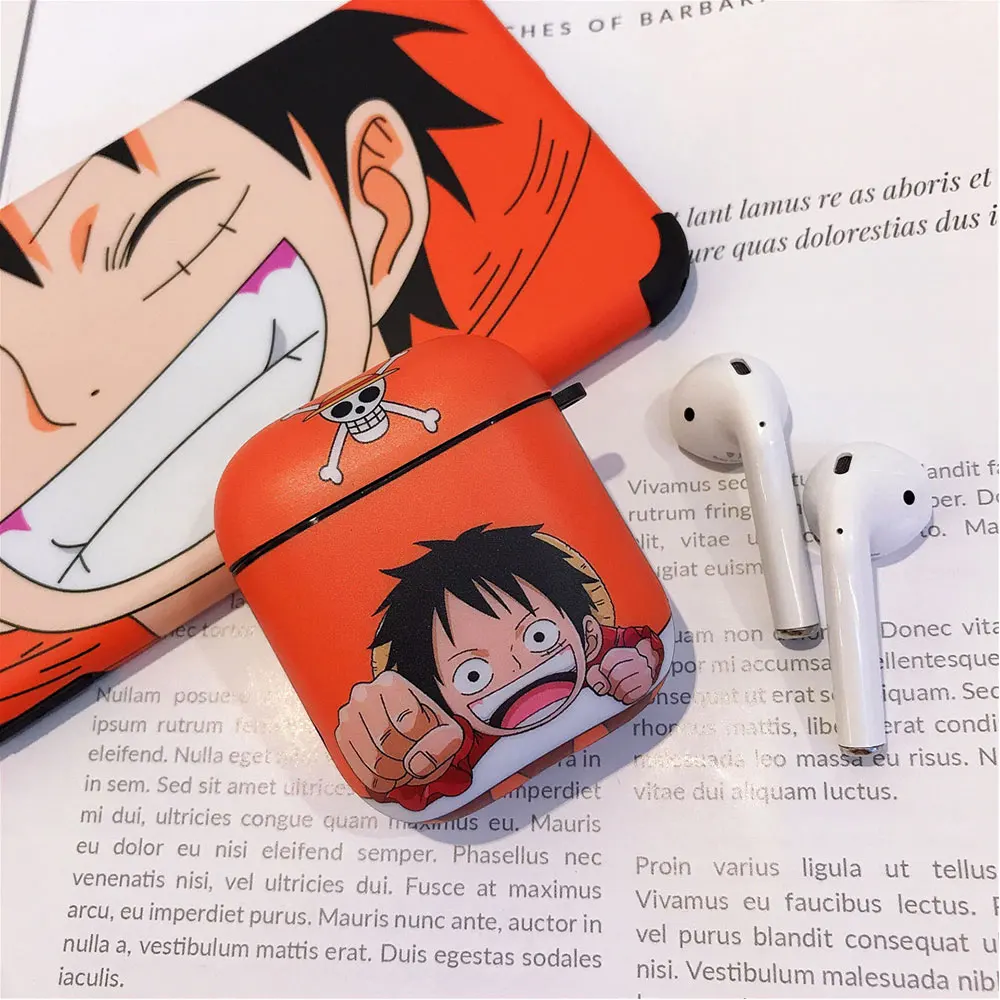 Мультфильм one piece Луффи Зоро ace чехол Bluetooth беспроводной Чехол для гарнитуры для Apple Airpods 2 1 модные милые наушники мягкий чехол