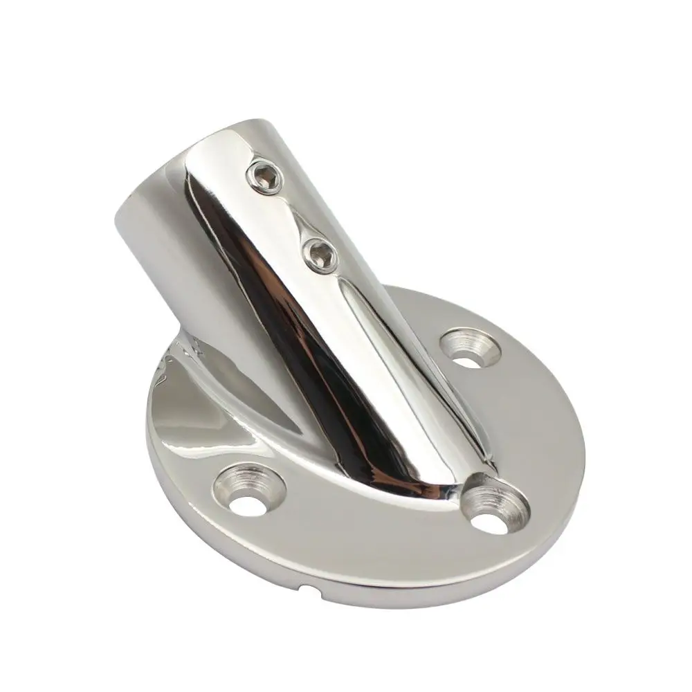 

Marine accessories yacht deck railing base 30 degree round pipe seat 316 stainless steel rail base