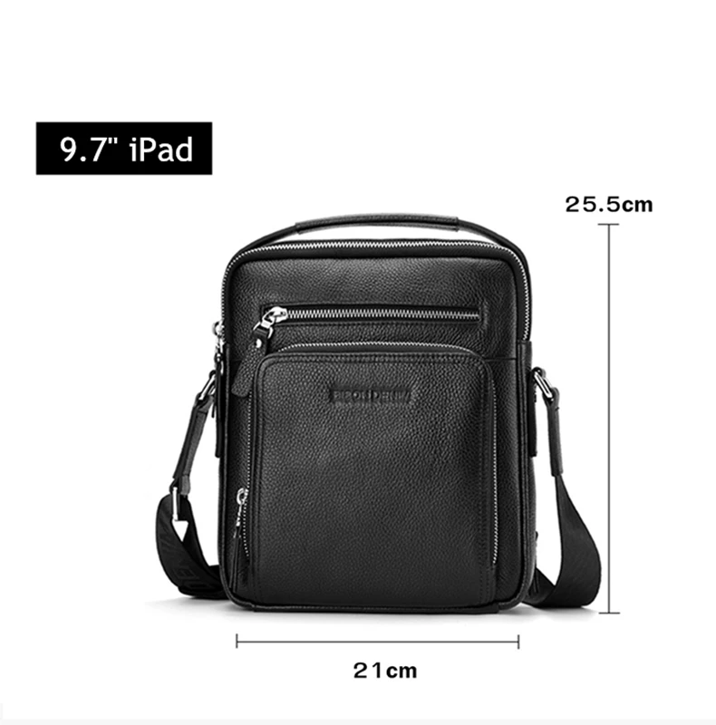  BISON DENIM Genuine Leather Men Bags Ipad Handbags Male Messenger Bag Man Crossbody Shoulder Bag Me - 32614974565
