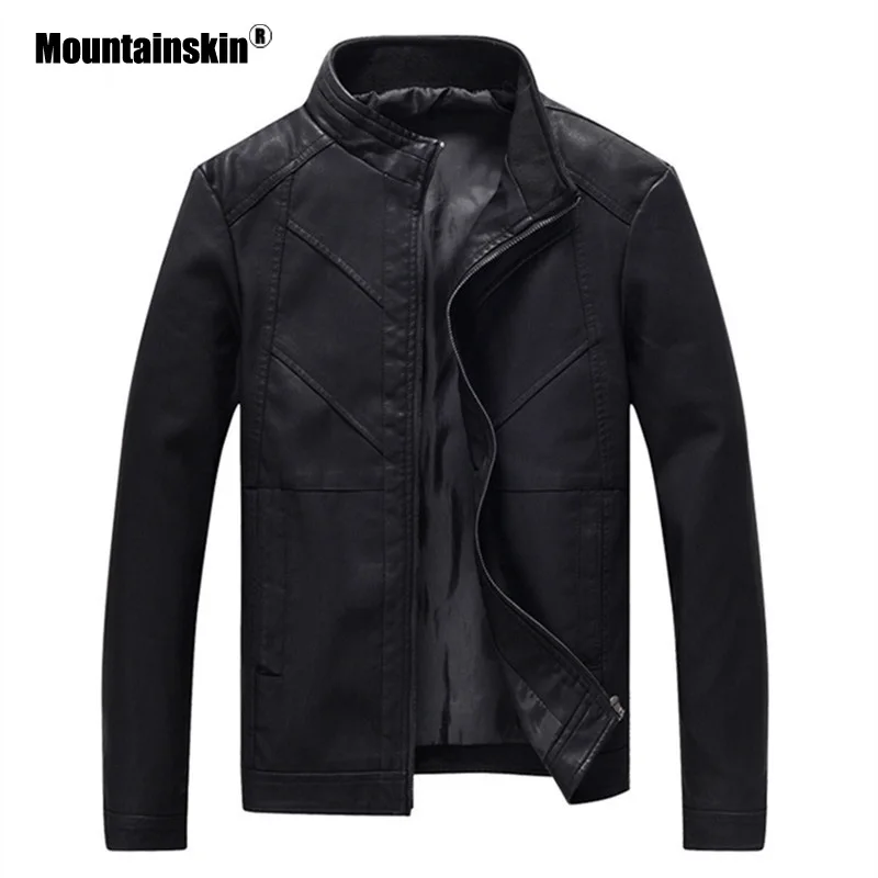 

Mountainskin New Mens Leather Jackets Winter Autumn PU Coats Men Biker Motorcycle Leather Jacket Warm Male Brand Clothing SA747