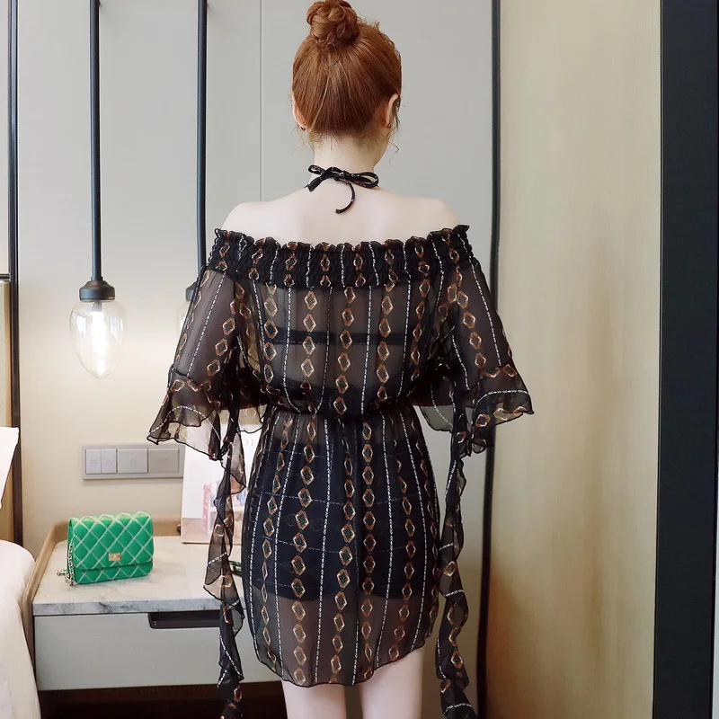 

Bo bao Yarn New Style Bathing Suit Fashion Sexy Underwire Bikini Skirt Boxer Three-piece Set Bathing Suit