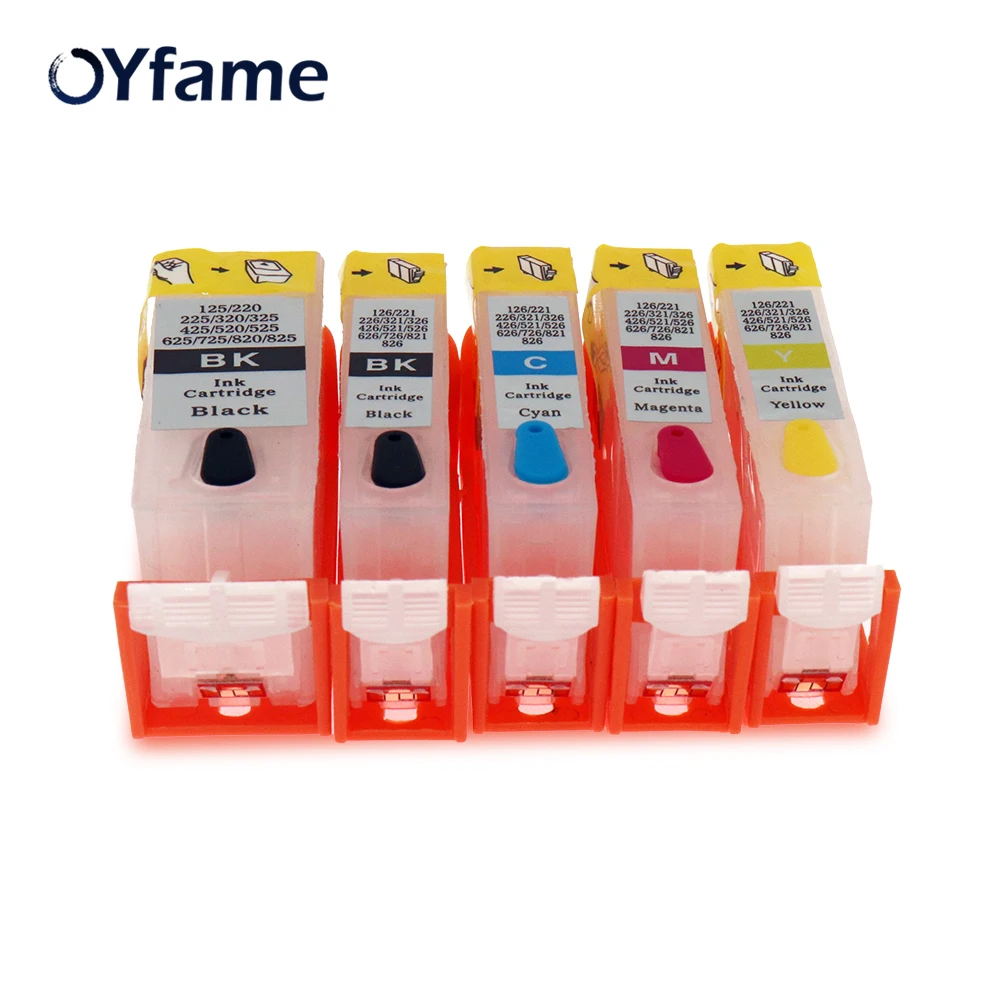 Картридж с чипом для принтера Canon MG5240 MG5140 MG5340 IP4840 IP4940 MX884 5 цветов|ink cartridge|refillable ink