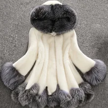 Модное меховое пальто из искусственного меха, женское пушистое теплое пальто с длинным рукавом, женская верхняя одежда, осенне-зимнее пальто, куртка, пальто с капюшоном