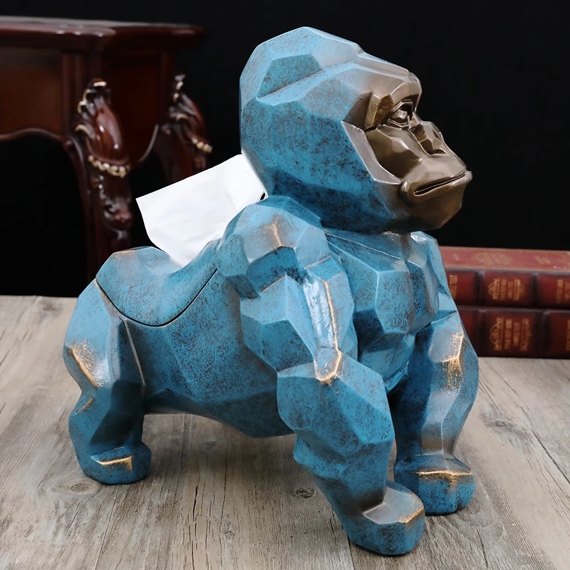 Креативный держатель для ткани Gorilla с геометрическим орнаментом, Кассетный держатель для бумаги Orangutan, поддон для накачки, украшение для гостиной, лучший подарок X3338