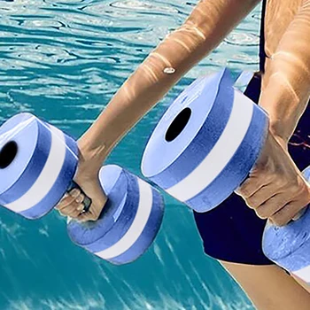 

1 Pair EVA Water Foam Floating Dumbbell Swimming Pool Water Weight Aerobics Float Aquatic Barbell For Water Yoga Fitness
