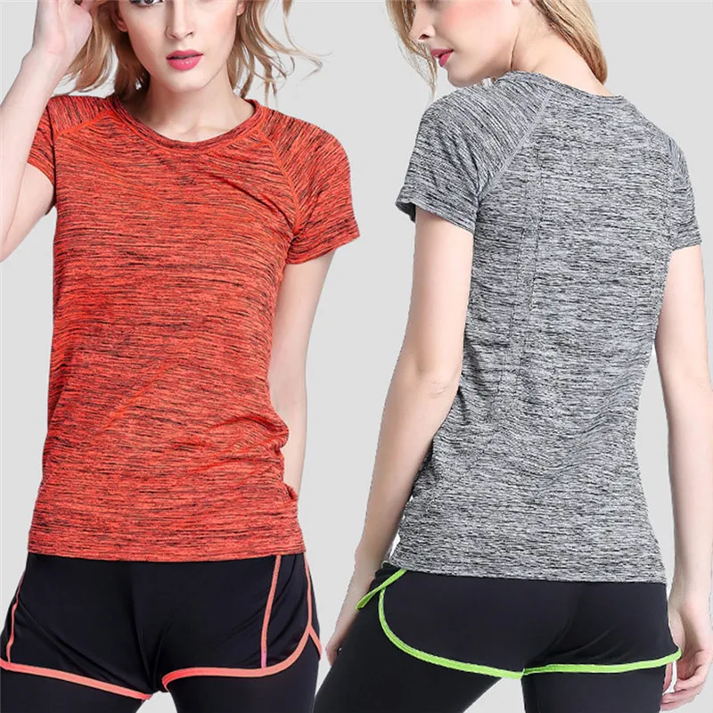

NEW Summer Quick-drying T-shirt Thin Sports Short Sleeve Women Loose Running Clothes Yoga Fitness Clothes Breathable Sweat