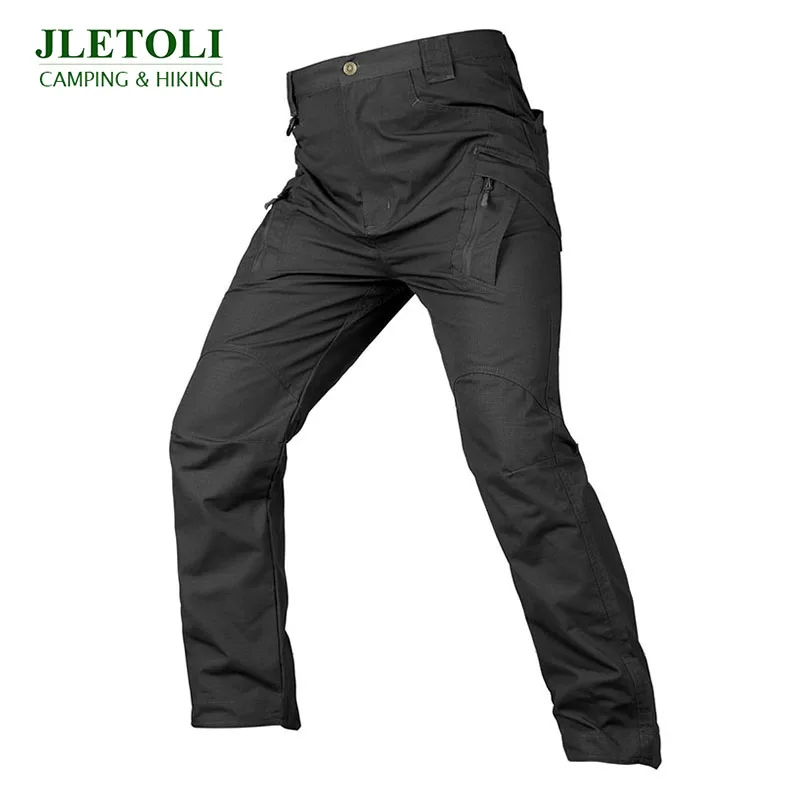 Black JLETOLI тактические брюки водонепроницаемые походные брюки мужские зимние треккинговые брюки военные уличные брюки для рыбалки - Цвет: Black