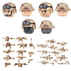 Bloques de construcción modernos de armas militares de EE. UU., figuras de división de asalto de las fuerzas especiales, armas de camuflaje, cascos de juguete