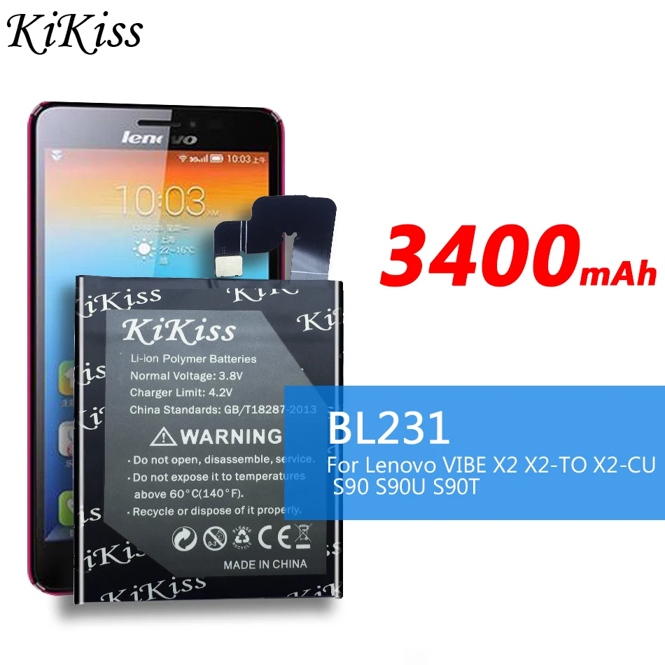 Мощный аккумулятор BL231 для Lenovo VIBE X2 набор инструментов большой емкости S90 S90U S90T 3400