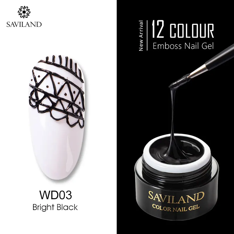 WD03 SAVILAND 2 в 1 рельефный Гель-лак для ногтей 3D сделай сам резной узор гель замачиваемый гибридный УФ-лак Полупостоянный для дизайна ногтей - Цвет: WD03