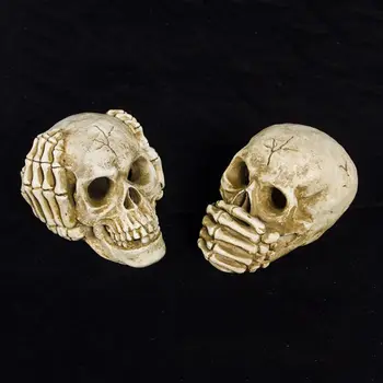 

Halloween Ornaments Resin Craft Skulls With LED Lighted Eye Ornaments Halloween Party Home Decoration Props77