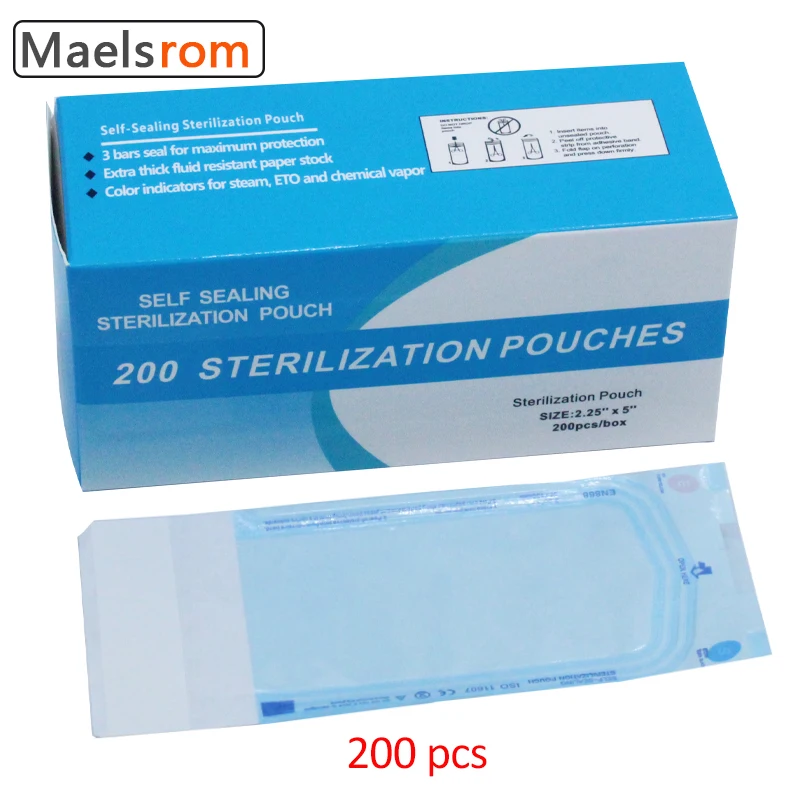 Disposable Sterilization Pouch Bags Medical-grade self-sealing bag Tattoo Accessories Dental Tool Nail Tool Bag 200pcs/box