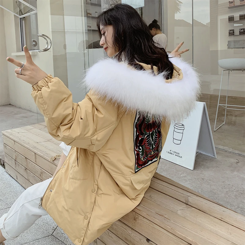 

Korean Down Jacket Woman Fur Hooded Winter Women Jacket Women Down Coats Jackets Warm Woman Down Parka Fashion Woman Downs Coat