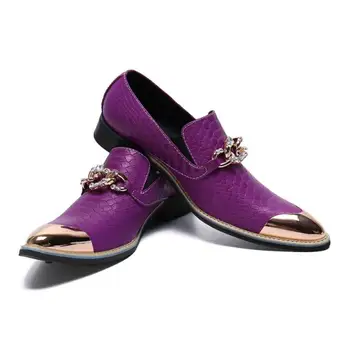 

Korean British Style Business Banquet Solid Color Casual Leather Shoes Retro Metal Pointed Daily Casual Trend Shoes
