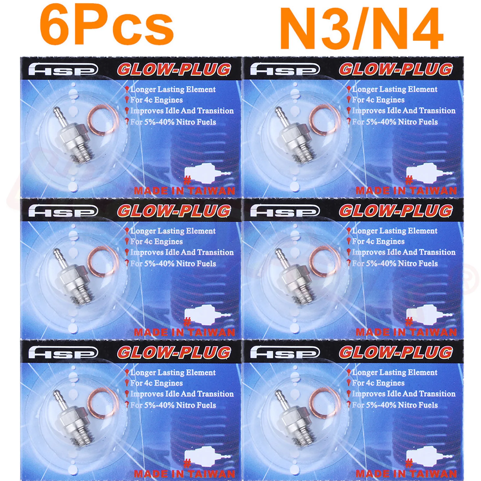 6 шт./лот Nitro светящаяся вилка N3 N4 Hot Spark 3 #4 # Замена ОС 8 для RC автомобиля 1/8 1/10 Багги