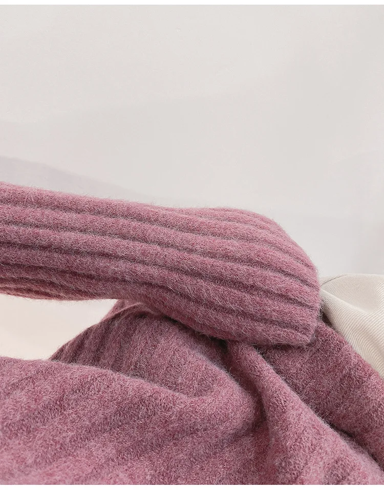 Зимний женский Мягкий вощеный Вэнь Ван кроличья шерсть, женский свитер с высоким воротом из мохера волшебного цвета Авроры