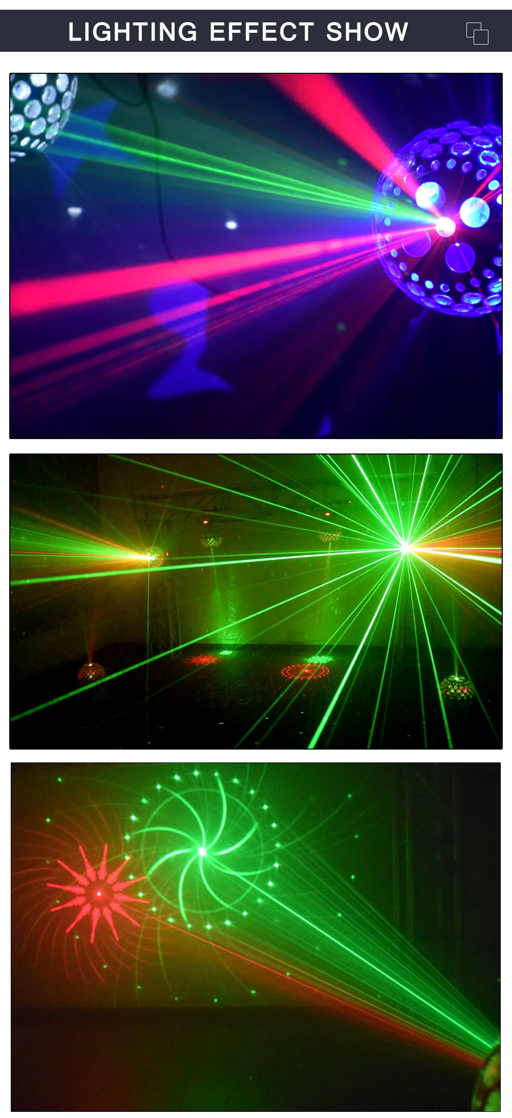 Disco Magic Ball LED Stage Laser Projector Lights RG Party Light For