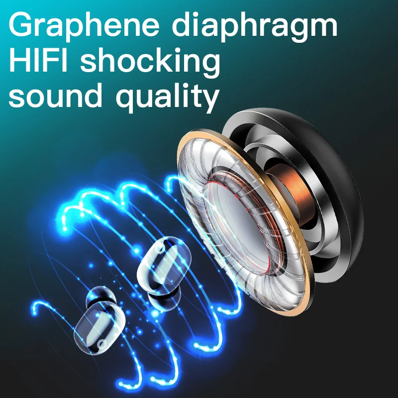 HAIWEIYIN J15 touch Bluetooth earphone wireless double ear mini invisible earphone digital power display screen sports bass